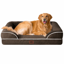 EHEYCIGA Orthopädisches Hundebett Grosse Hunde, 112x81cm, Braun | Orthopädischer Eierkistenschaum, Waschbarer und Wasserdichte Bezug, Rutschfester Boden, Reversibles Design, Atmungsaktiv L 112 x B 81 x H 18 cm Braun Angebot bei HelloDeals