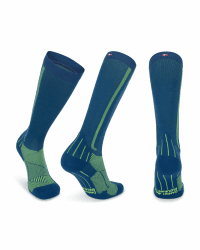 DANISH ENDURANCE Kompressionsstrümpfe, 21-26 mmHg, für Sport, 1 & 2 Paar | Kompressionssocken, 21-26 mmHg für Durchblutung, Regeneration, Laufen & Reisen, Unisex Blau/Neon Gelb 43-47 Angebot bei HelloDeals