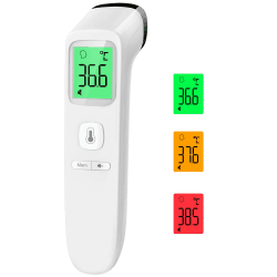 Fieberthermometer Kontaktloses Stirnthermometer, digitales Infrarot-Thermometer für Babys und Erwachsene mit sofortiger Messgenauigkeit und Fieberalarm (Weiß) Angebot bei HelloDeals