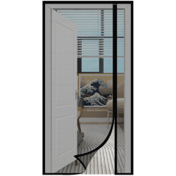 Sekey Fliegengitter Tür Vorhang Gegen Katzenkratzer Seitliche Öffnung Fliegengitter Ohne Bohren Balkontür Fliegenvorhang aus Fiberglas Netz Schwarz 160x230cm 160x230cm Schwarz Angebot bei HelloDeals