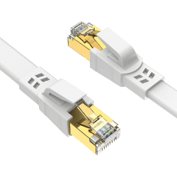 Ercielook CAT8 LAN Kabel 5m 40Gbit/s flach mit Metall RJ45 Stecker 5m Weiß Angebot bei HelloDeals
