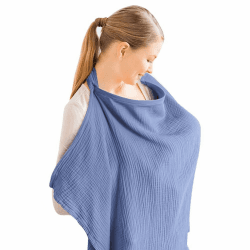Aolso Stillbezug für Babys, Musselin-Stillbezug, Stilltuch für Unterwegs Stillschal Stillschürze, Weicher und Atmungsaktiver Stillschal, verstellbarer Riemen, Geeignet für Autositze (Hellblau) Angebot bei HelloDeals