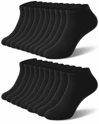 Sneaker Socken Herren Damen Baumwolle 10 Paar Sneakersocken Schwarz Weiß Grau 35-38 Schwarz Angebot bei HelloDeals
