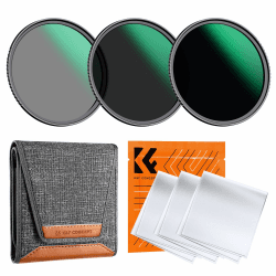 K&F CONCEPT 52mm ND Filterset ND8 + ND64 + ND1000 Filter,3/6/10 Blenden | mit Aufbewahrungstasche,Optikglas mit 24-lagiger Nano-Beschichtung,wasserdicht,HD Bild,Nano-Dazzle,FS505 52 mm Angebot bei HelloDeals