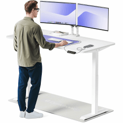 Desktronic Homeone Höhenverstellbarer Schreibtisch 160 × 80 cm – Elektrischer Schreibtisch Mit Zwei Elektrischen Motoren, Touchscreen-Steuerung Und Integrierten USB-a- Und USB-c-ladeanschlüssen 1. Weiß 160 x 80 cm Angebot bei HelloDeals