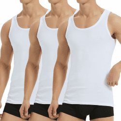 Falechay Unterhemd Herren Tank Top 3/5er Pack Baumwolle Sportunterhemden | ärmellos,Unterhemden Herren,Tanktop Männer,Achselshirts,Muskelshirtst,Mehrfarbig XL 3*weiß Angebot bei HelloDeals