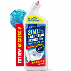 WoldoClean 2in1 Urinsteinentferner extra stark Gel 1L - Urin & Kalkstein | Toilettenreiniger, saurer WC Reiniger, Kalkentferner, Urinal, Pissoir Frisch 1 l (1er Pack) Angebot bei HelloDeals