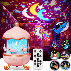 Sternenhimmel Projektor Geschenk Mädchen Spielzeug, Nachtlicht Kinder | 315 Modi, 15 Filme & Melodien, Einhorn Design, 360° Rotation, Einschlafhilfe, Timer, Wiederaufladbarer Akku Rosa Angebot bei HelloDeals