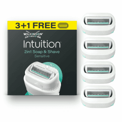 Wilkinson Sword Intuition 2in1 Soap & Shave Sensitive Skin Damenrasierer, 3 Ersatzklingen plus 1 Gratis für Damenrasierer 4 pieces Angebot bei HelloDeals