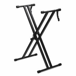 Keyboardständer für E-Pianos,X-förmig Doppelstrebiger E-Piano Ständer mit Verriegelungsriemen und Schnellspannmechanismus,Keyboard Ständer verstellbar 32 cm bis 97 cm für 54 61 76 88 Tasten (Schwarz) Angebot bei HelloDeals