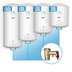 Aquamarin® Warmwasserspeicher - Elektro, 30l Speicher, Energiesparend, 1500W Heizleistung, max. 75°C, Thermometer, Sicherheitsventil, Magnesiumanode - Boiler, Warmwasserboiler, Wasserboiler A) 30l Angebot bei HelloDeals
