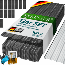 KESSER® 12x Trapez-Profilbleche 129x45 cm, 7 m², Anthrazit 129x45cm / 12 Stück Anthrazit Angebot bei HelloDeals