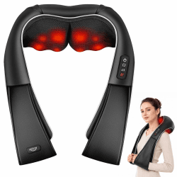 ALLJOY Nackenmassagegerät mit Wärme,Nacken- und Schultermassagegerät | 8 Shiatsu-Massageknoten, 3 Geschwindigkeitsstufen, 15-minütige Auto-Abschaltung, Geschenk für Männer & Frauen Schwarz Angebot bei HelloDeals