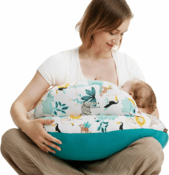 Momcozy Stillkissen mit Sicherheitsrand – Tiere & Wald Blau Blau 60_x_53_cm Angebot bei HelloDeals