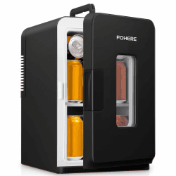 FOHERE 2 in 1 Mini Kühlschrank, 15L Kühlschrank für Zimmer mit Kühl- und Heizfunktion, DC/AC für Autos, Büros und Wohnheim, ECO-Low-Noise-Modus, für Kosmetik und Getränke, Schwarz Schwarz 15Liter Angebot bei HelloDeals