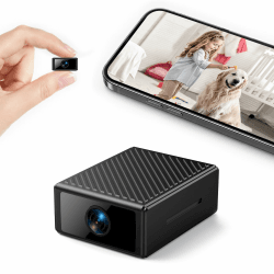 Mini Kamera 4K WLAN Überwachungskamera Innen, WiFi Kamera mit Handy APP, Live-Übertragung, Nachtsicht, Bewegungserkennung, Lange Akkulaufzeit, Cloud- & SD-Kartenspeicher, Schwarz Angebot bei HelloDeals