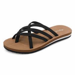 Damen Zehentrenner Flip Flops Sandalen Modischer Weicher Komfort Größe 36-41 B Schwarz 41 EU Angebot bei HelloDeals