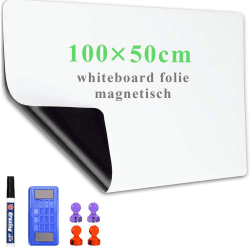 Whiteboard Folie Selbstklebend Magnetisch: Mehr Reisemomente zeigen | Haftstarke Magnetfolie für Reisemagnete und Fotos - 50 × 100 cm glatte Schreibfläche trocken abwischbar leicht anzubringen Weiß 100B x 50H cm Angebot bei HelloDeals