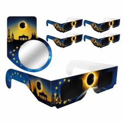 Sonnenfinsternis-Brillen 2026 (5er-Pack) – CE- & ISO-zertifizierte Schutzbrillen für die sichere Sonnenbeobachtung, inkl. Smartphone-Filter, Design: Flagge Angebot bei HelloDeals