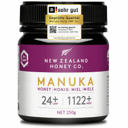 Manuka Honig MGO 1122+ UMF 24+, monofloral, unabhängig laborgeprüft, 250g | Premium-Grad, UMF 24+ & MGO zertifiziert, unabhängig laborgeprüft, monofloral, rückverfolgbar bis zum Ursprung Manuka UMF 24+ 250 g (1er Pack) Angebot bei HelloDeals