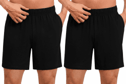 Uniexcosm Schlafanzughose Herren Kurz Sommer Pyjamahose Baumwolle Bermuda Schlafshorts Shorty Schlafhose mit Taschen XL 2 Pack Schwarz Angebot bei HelloDeals