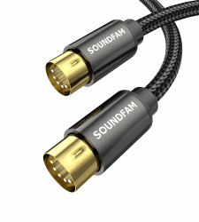 Geschirmtes 5-poliges MIDI-Kabel 1M Stecker-Stecker für MIDI-Keyboard, Synthesizer, Sampler, Soundkarte und Musikstudio-Ausrüstung（Schwarz 1M 5-Poliger DIN-MIDI-Stecker auf Stecker Schwarz Angebot bei HelloDeals