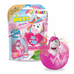 INKEE UNICORN | Badebombe Kinder mit Überraschung, Badekugel 100g mit Einhornfiguren, Pop-corn Duft Popcorn 1 stück (1er Pack) Angebot bei HelloDeals