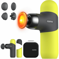 RENPHO Mini Massagepistole mit Wärmefunktion für Reisen Entspannung, Grün | Tragbare, Ultraleise Mini-Massagepistole mit 4 Stufen, 4 Aufsätzen und Tragetasche für Fitnessstudio, Büro & Reisen, Geschenk mini massagepistole Grün Angebot bei HelloDeals
