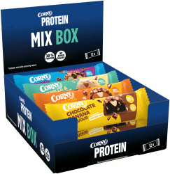 Proteinriegel Corny Protein Crunchy Mix Pack | 30% Protein | 12 x 45 g | 5 Sorten | Knusprige Eiweißriegel | Protein aus Milch & Soja | Für Sport, Training, Alltag & unterwegs | Probierpaket Angebot bei HelloDeals