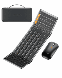 ProtoArc XKM01 Faltbare Tastatur-Maus Set, QWERTZ, 2.4G+Dual Bluetooth | Full-Size 105 Tasten mit Nummernblock, Wiederaufladbar, inkl. Hartschalenkoffer und Ständer, für iPad/Tablet/Laptop/iPhone Space Grau Angebot bei HelloDeals