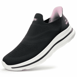 ODCKOI Damen Slip On Sneaker ohne Schnürsenkel Leichte Sportschuhe | Atmungsaktive, bequeme Turnschuhe für Fitness, Walkingschuhe und leichtes Jogging bieten Komfort im Alltag 38 EU 2640 Schwarz Angebot bei HelloDeals