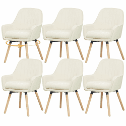 ELUCHANG Esszimmerstühle 6er Set, 360° Drehbar, 12cm Dicke Polsterung Stuhl mit Hohen Armlehnen, Cremeweiß Samt, bis 150 kg Belastbar, für Schlafzimmer Küche Wohnzimmer 6 Cremeweiß Angebot bei HelloDeals