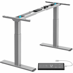 ALLDREI Höhenverstellbarer Schreibtisch Gestell 2 Motoren, mit Type C Port, Tishgestell höhenverstellbar, elektrisch stufenlos Höhenverstellung, 125KG Tragfähigkeit, Robust und stabil (Grau) Angebot bei HelloDeals