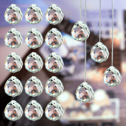 20 Stück Sonnenfänger Kristall, 20mm Kristalle zum aufhängen, Prisma | Suncatcher für Kronleuchter, Fenster Ornament, Handwerk Deko Angebot bei HelloDeals
