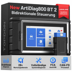 TOPDON ArtiDiag800 BT2 OBD2 Diagnosegerät Auto mit Drahtlose Bluetooth | 28+ Wartungsfunktionen, Active-Test, FCA-Gateway-Zugang & CAN-FD-Protokoll,KOSTENLOSE LEBENSLANGE Update Angebot bei HelloDeals