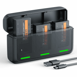 K&F CONCEPT LP-E17 Akku 1250mAh (3er Pack) mit 20W LED PD Schnellladegerät Kompatibel mit Canon EOS R50 R100 RP R10 R8, Powershot V1, T8i T7i T6i T6s SL2 SL3 M3 M5 M6 200D 750D 760D 800D 8000D Angebot bei HelloDeals