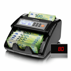 AL1000 Geldzählmaschine, UV/IR/DD/MG Falschgelderkennung, Wertzählung & Batch & Additions Funktionen, LCD-Display, 1200 Banknoten/Min., Unterstützt Mehrere Währungen, Schwar Black Angebot bei HelloDeals