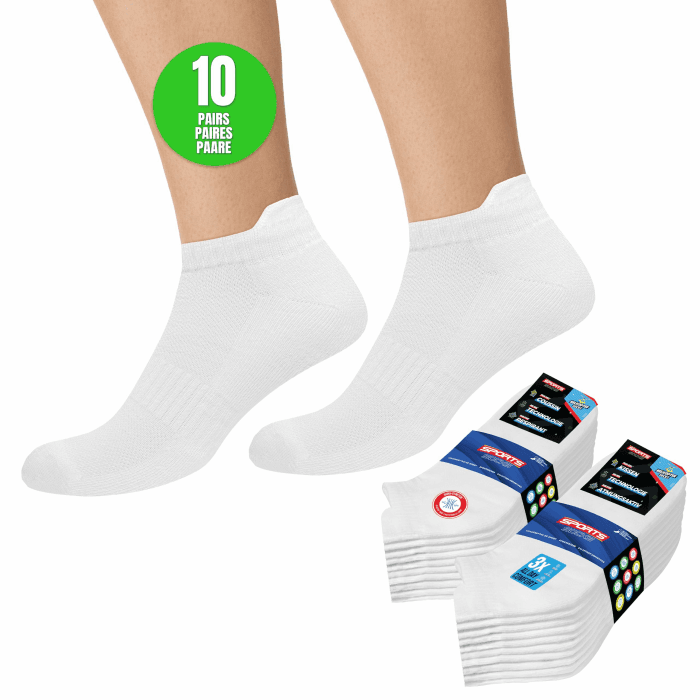 SOXCO 10 Paar Sneaker Socken Herren 43-46 Damen 35-38 39-42 Sportsocken Kurze socken 43-46 Weiß Angebot bei HelloDeals