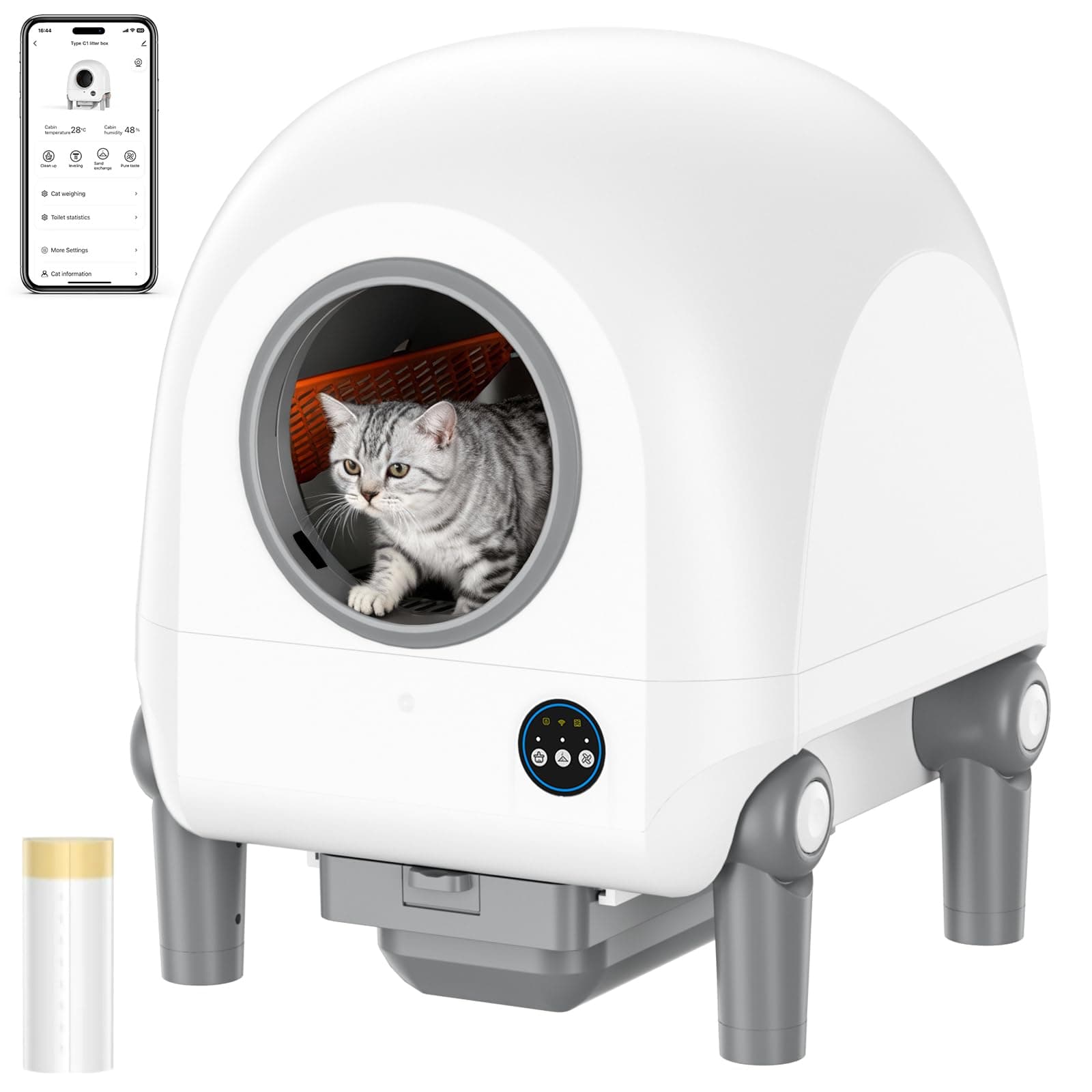 Vxacen Katzenklo Selbstreinigend, 72L Selbstreinigende Katzentoilette | App-Steuerung Katzentoilette Selbstreinigend Geruchsfreie Elektrisches Katzenklo für Mehrere Katzen Angebot bei HelloDeals