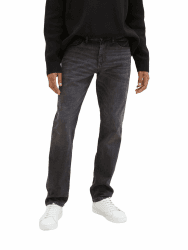 TOM TAILOR Herren Josh Regular Slim Jeans mit Stretch 33W / 32L 10250 - Used Dark Stone Black Denim Angebot bei HelloDeals
