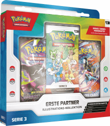 Pokémon-Sammelkartenspiel: Illustrations-Kollektion Erste Partner: Serie 3 (3 Promokarten, 2 Boosterpacks und 1 Stickerbogen) Angebot bei HelloDeals