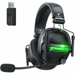 WESEARY Gaming Headset Wireless mit Mikrofon für PS5 PS4 PC Switch Handy Glänzendes Schwarz Angebot bei HelloDeals