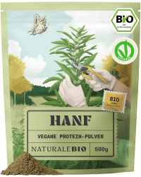 NaturaleBio Bio-Hanfproteinpulver Vegan Hanfprotein 500 g (1er Pack) Angebot bei HelloDeals