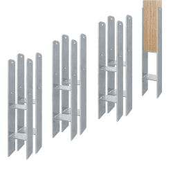 Aufun 6 Stück H-Pfostenträger in Ausführung 101mm H-anker H-Form Stahlträger- 600 mm Länge, Materialstärke 5mm (6 Stück 101mm) 101x600 6 Stück Angebot bei HelloDeals