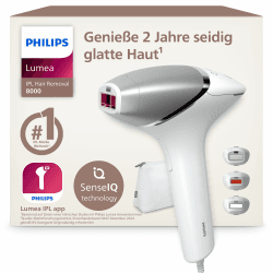 Philips Lumea IPL 8000 Series - IPL Geräte Haarentfernung für bis zu 2 Jahre seidig-glatte Haut¹ mit 3 Aufsätzen für Körper & Gesicht, Alternative zur Laser-Haarentfernung (BRI946/00) Angebot bei HelloDeals