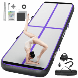 FBSPORT Airtrack Matte,10/20cm Hoch Verdicken 2/3/4/5/6 M Tumbling Matte,Gymnastikmatte mit Luftpumpe,Trainingsmatte mit Tragetasche,Turnmatte für Zuhause, Outdoor,Yoga, Übungsgymnastik usw Black Purple 300x100x10 cm Angebot bei HelloDeals