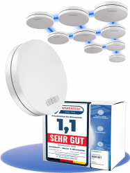 ALPENLUFT Rauchmelder Funk Vernetzt 10 Jahre Batterie, Rauchwarnmelder & Hitzemelder 2in1, Feuermelder, Brandmelder, Funkrauchmelder Vernetzbar | Ohne Bohren, Ohne LED Blinken 10er Set 10er Pack Angebot bei HelloDeals