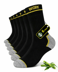 FALARY Bambus Arbeitssocken Herren Work Socken Frottee Dicke 6/12 Paar | Schwarz Bambussocken, Funktionssocken, Atmungsaktive, Antibakterielle, Verstärkt Ferse Zehen, für Schwerarbeiter, Winter 39-42 Schwarz Grau*6 Angebot bei HelloDeals