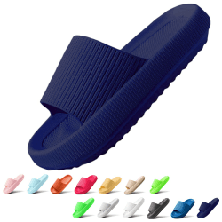 Sumvov Cozyslides Original Damen Schlappen 100% EVA Super Weich Rutschfest Badeschuhe Cozislides Original Hausschuhe Damen 44/45 EU Dunkelblau Angebot bei HelloDeals