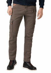 Timezone Herren Cargo Regular Roger TZ - Regular Fit - Grau Schwarz W29-W40 | Baumwolle | Regular Fit | Mittlere Bundhöhe | Schmale Beine mit geshapten Knien | Große Gesäßtaschen mit Abnähern | Einfarbig 38W / 30L 9885 Earth Grey Wash Angebot bei HelloDeals